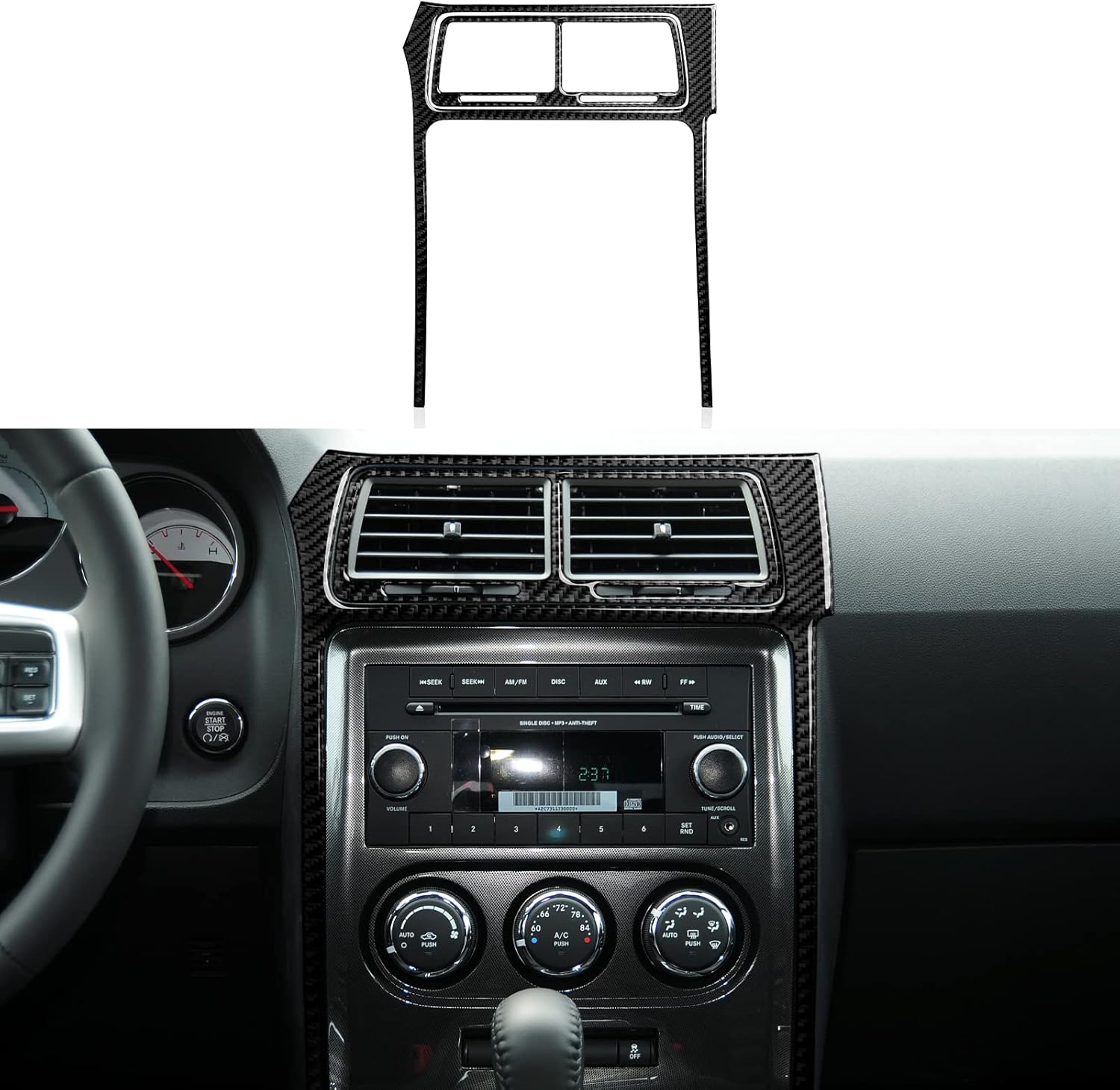 Carbon Fiber Headlight Switch Trim Sticker Decal V5894