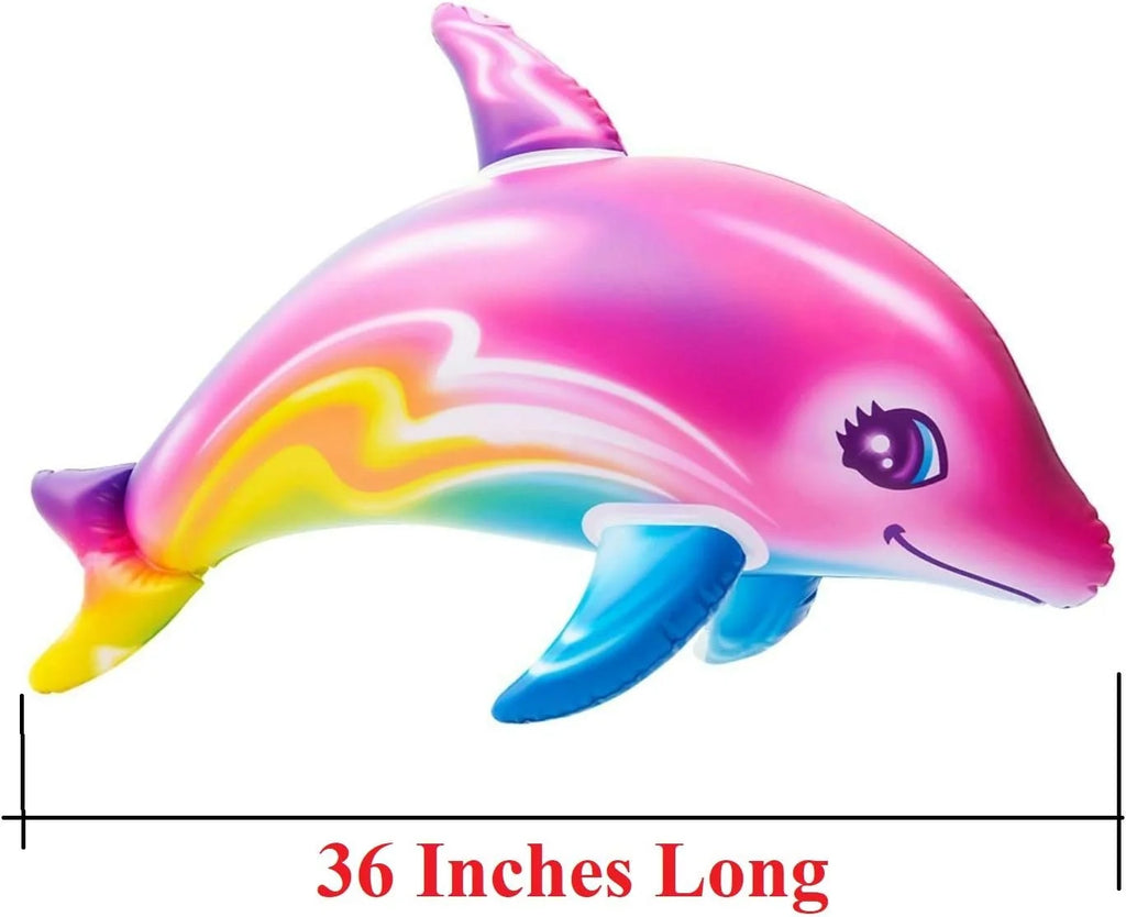 Large 36" Pink Dolphin Inflatable Pool Toy (Set of 2) E6380