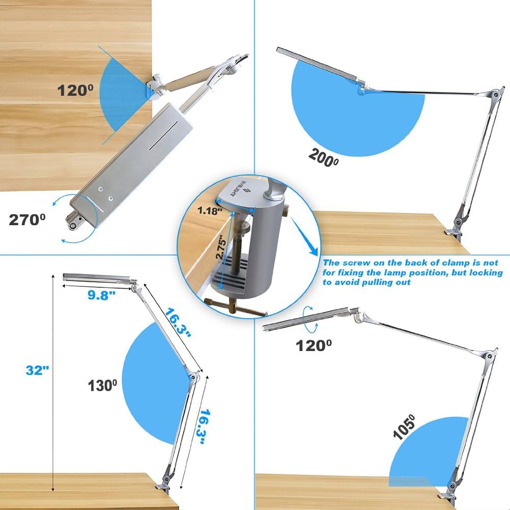 Metal Architect LED Desk Lamp with Clamp C80494