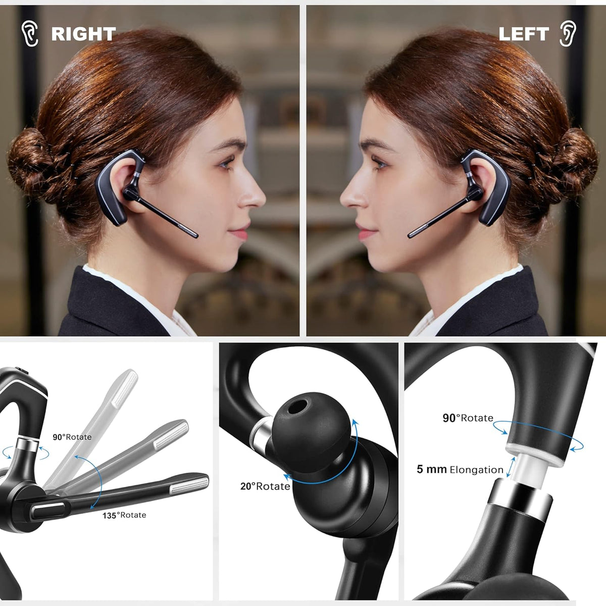 Wireless Bluetooth Headset with Charging Case, Noise Canceling Mic, Pack of 2 C546
