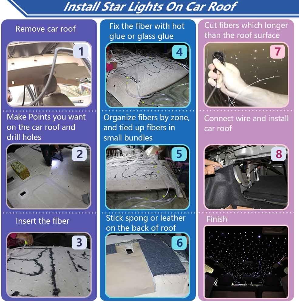 Bluetooth RGBW LED Fiber Optic Star Ceiling Light Kit 460pcs 9.8ft W947721