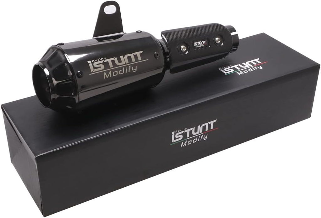 Motorcycle Exhaust System Tail Pipe Muffler Tube with Carbon Fiber Protector Heat Shield N41162