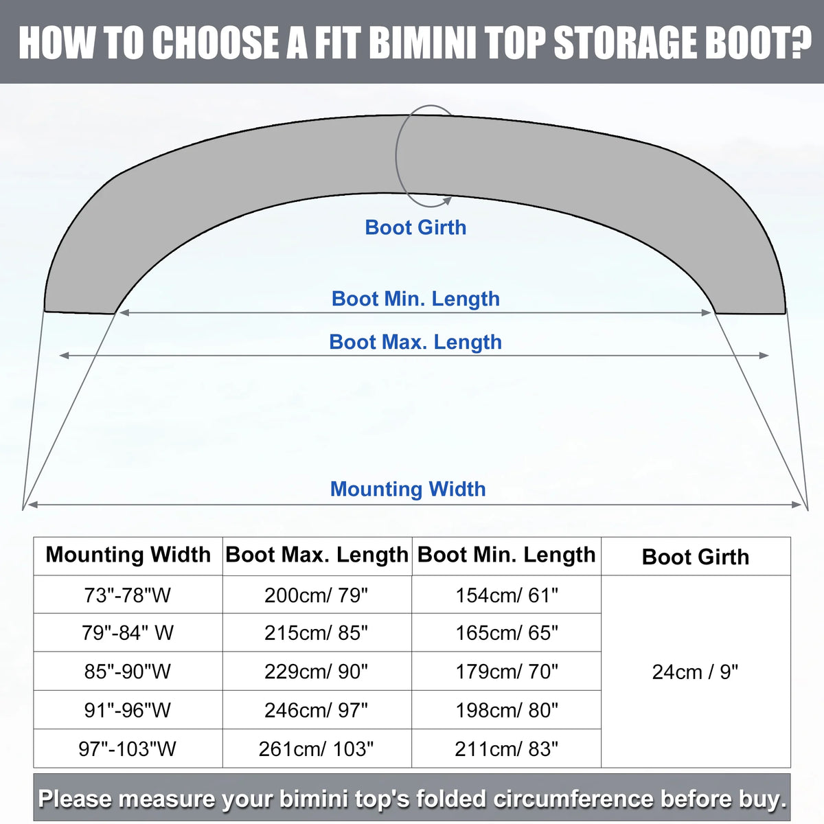 Green 600D Polyester Canvas Bimini Top Storage Boot Cover 97"-103" Width D336630