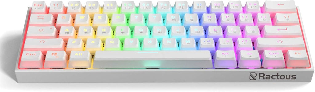 White 60% Mechanical Keyboard with PBT Pudding Keycap, RGB Backlit Hot Swappable Type-C, Pack of 2 M2653