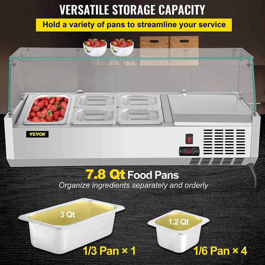 Refrigerated Condiment Prep Station Sandwich Table with Pans Y611956