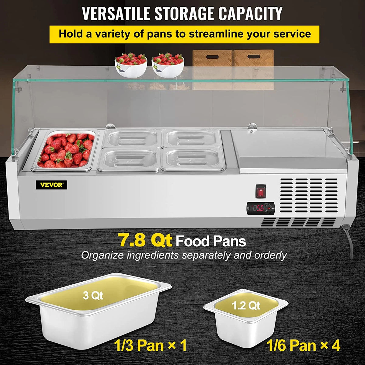 Refrigerated Condiment Prep Station Sandwich Table with Pans Y611956