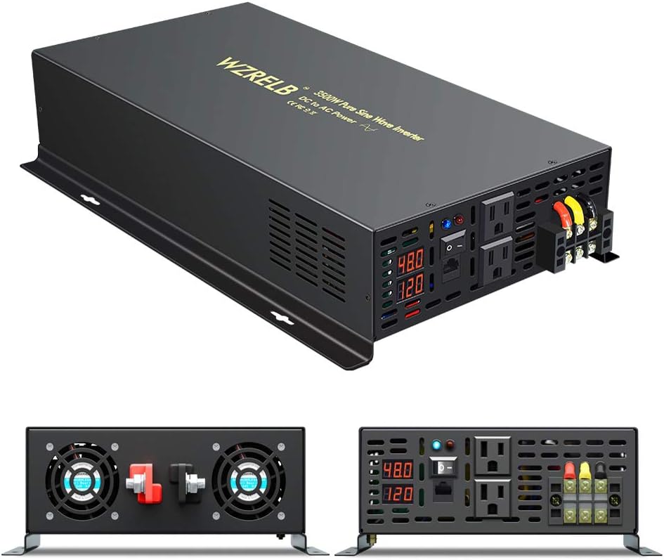 3500Watt 48V DC to 110V 120V AC Power Inverter with Remote Control I1536