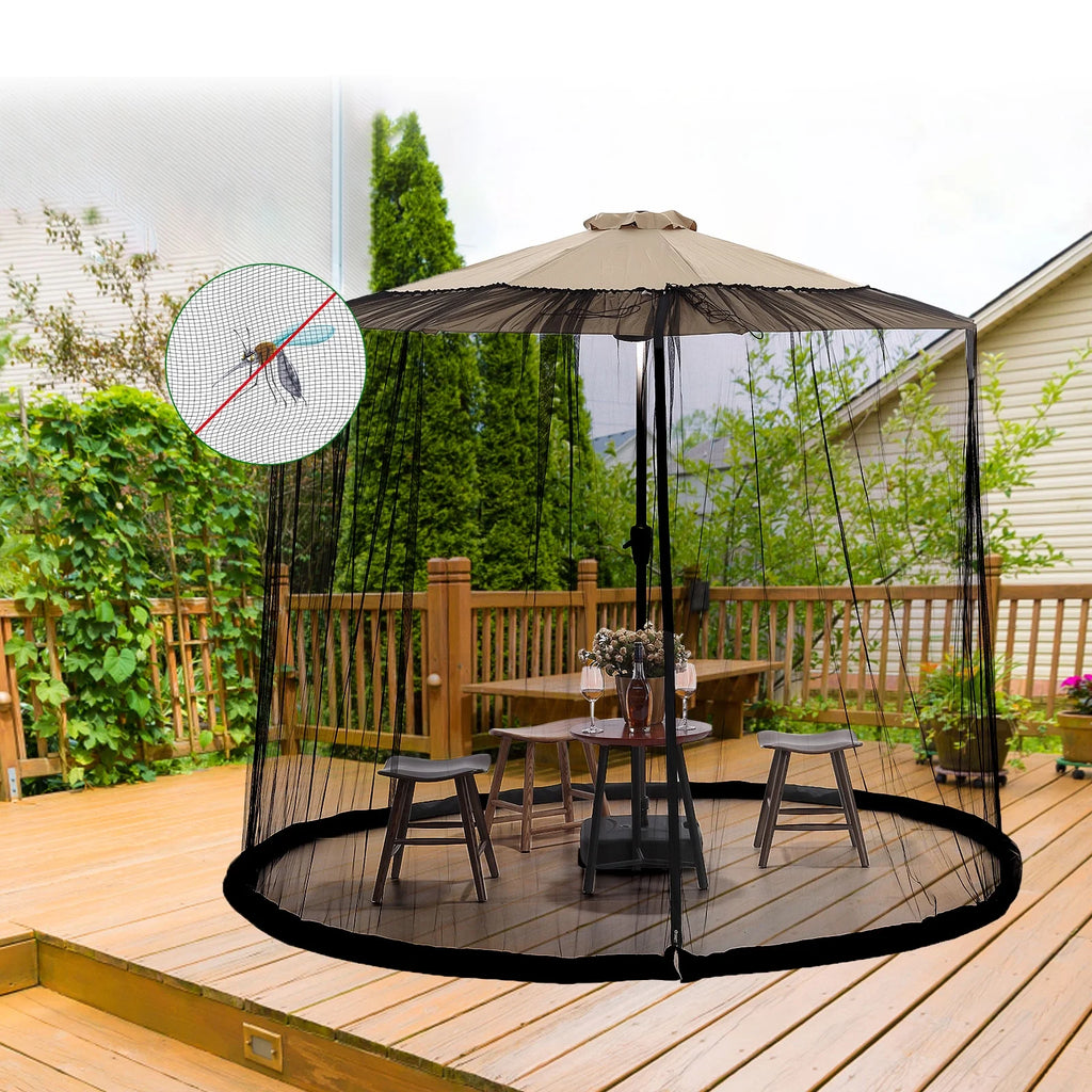 Patio Umbrella Table Mesh Screen Cover with Zipper C60401