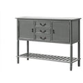 Gray Console Table with 3 Drawers, Two Cabinets and 1 Shelf Q978