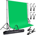 100% Pure Muslin 6.5 Ft x 10 Ft Chromakey Green Screen Backdrop with Backdrop Stand Kit N785975