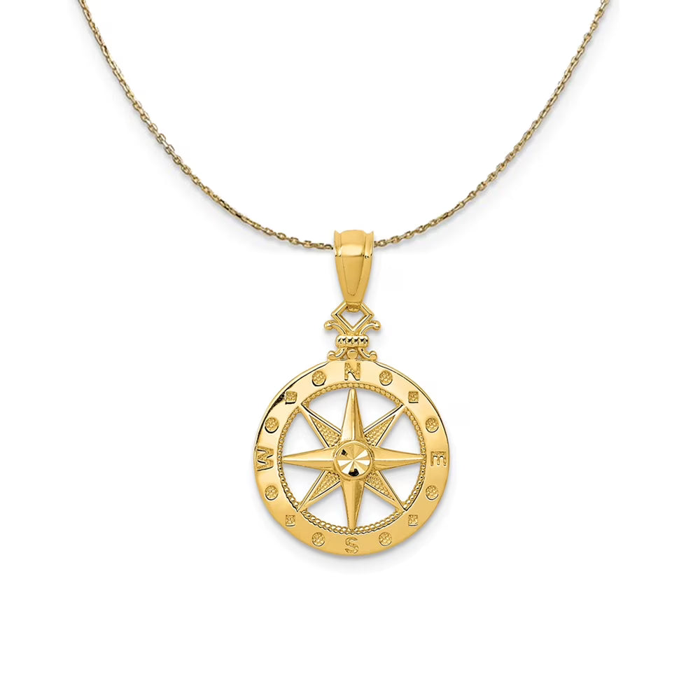 14k Yellow Gold Compass Necklace C847445