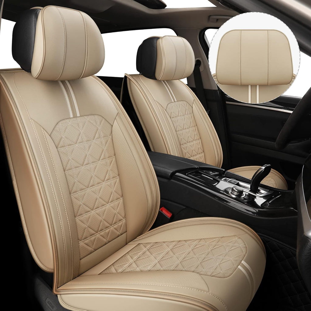 Black Green Leather Car Seat Covers Full Set A61848