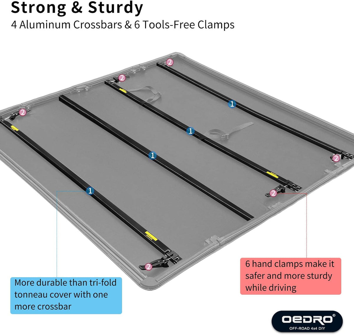 Soft Quad Fold Truck Bed Tonneau Cover for 5.6 Ft Bed E965126