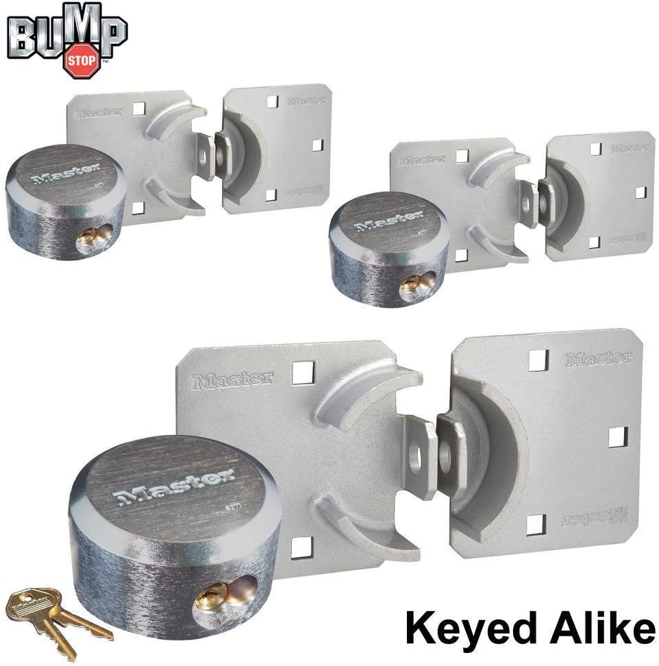 3 Keyed Alike Padlocks with Hidden Shackle I8971