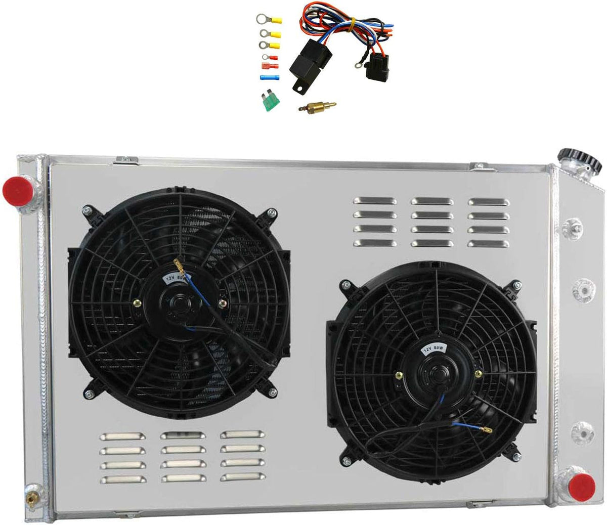 Aluminum Radiator with Shroud and 2x12'' Fan with Thermostat R791