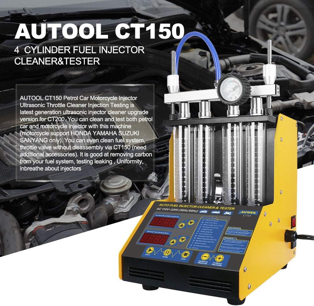 Car Motorcycle Petrol Fuel Injector Cleaner Ultrasonic Cleaner and Injection Tester S263