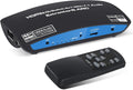 4K@60Hz HDMI Switch 4x1 with 7.1 Audio Extractor, 4 Port HDMI2.0b Switch Box with Optical 5.1CH/3.5mm Audio Out, HDMI Selector Switch with Remote F3740