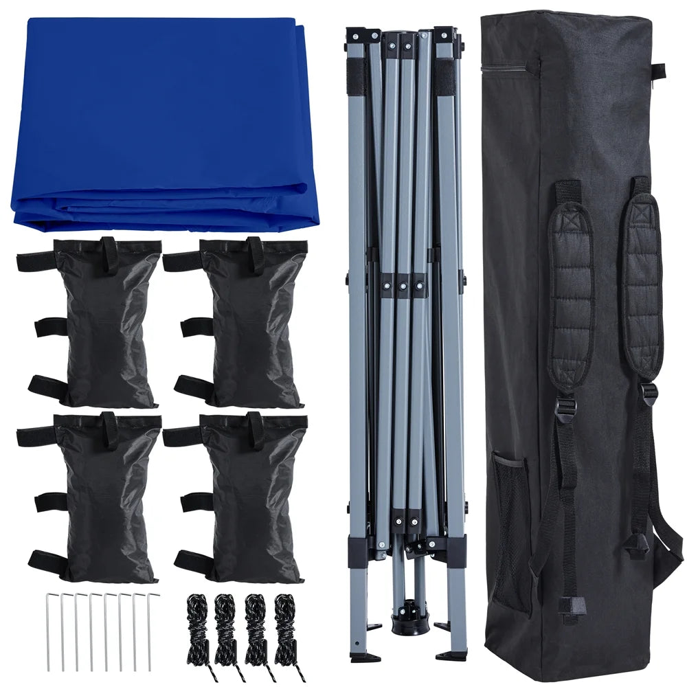 Blue Pop-Up Canopy with Backpack Bag E325