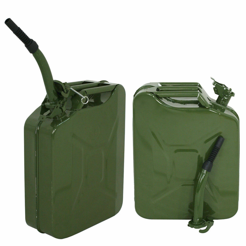 2pcs 5 Gallon 20L Gas Jerry Can Fuel Steel Tank Military Green X1351