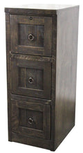 Rustic 3 Drawer File Cabinet Burnt Red U6555