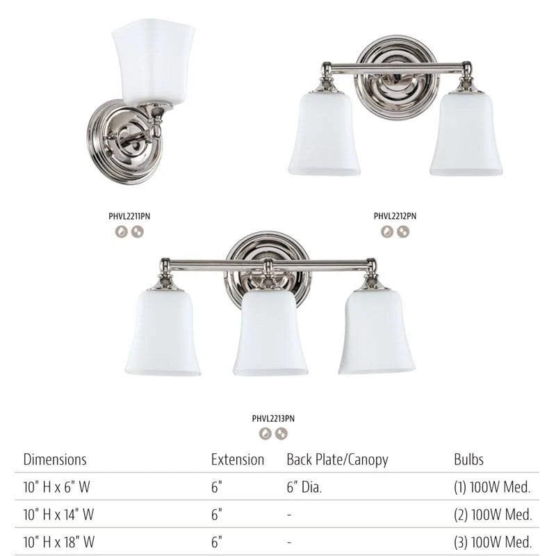 Polished Chrome 18x22 Wide 3 Light Bathroom Fixture U87797