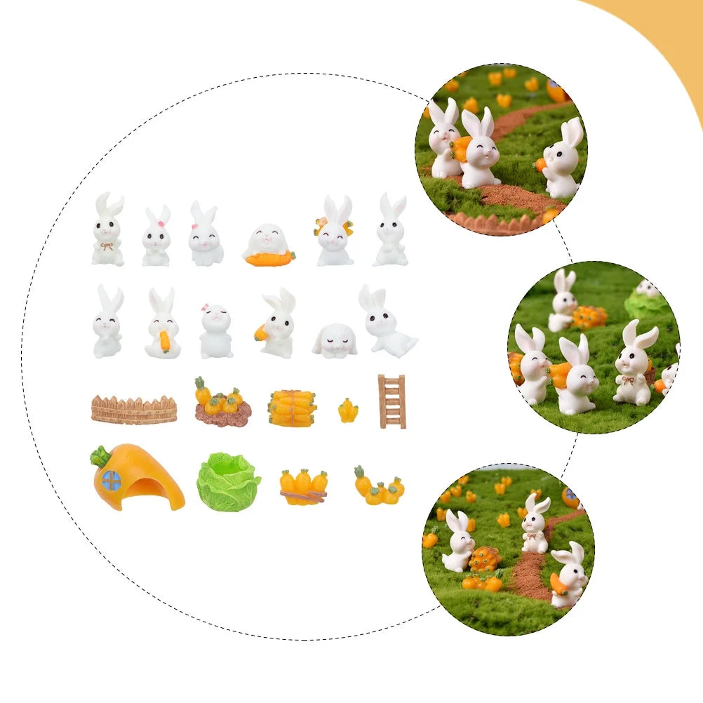 21 Pcs Terrarium Accessories Mini Figurines Forest Animal Figures Z66859