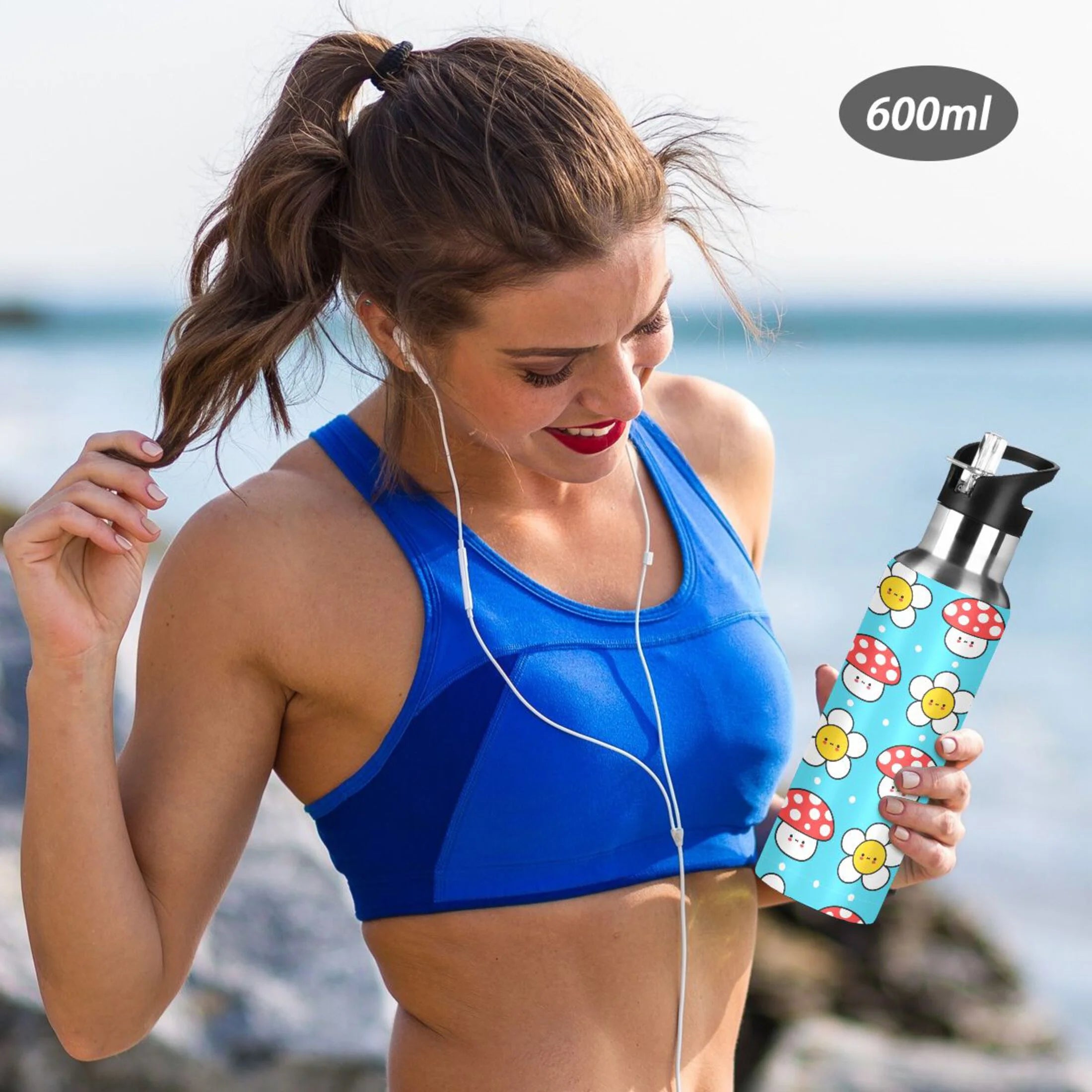 Stainless Steel Vacuum Insulated Water Bottle with Straw Lid, 20 OZ M22228