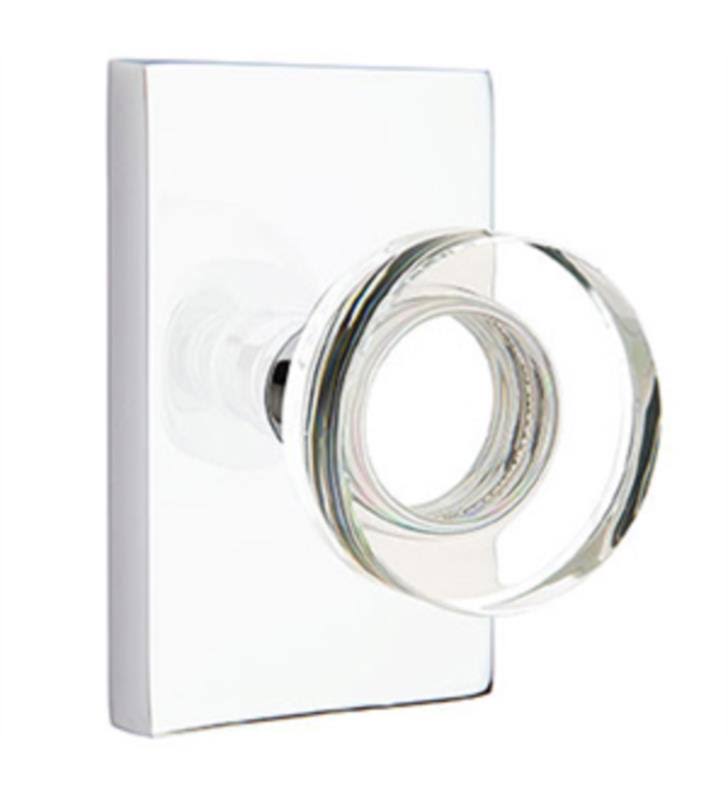 Satin Nickel Privacy Set with Rectangular Rosette and Knob R764