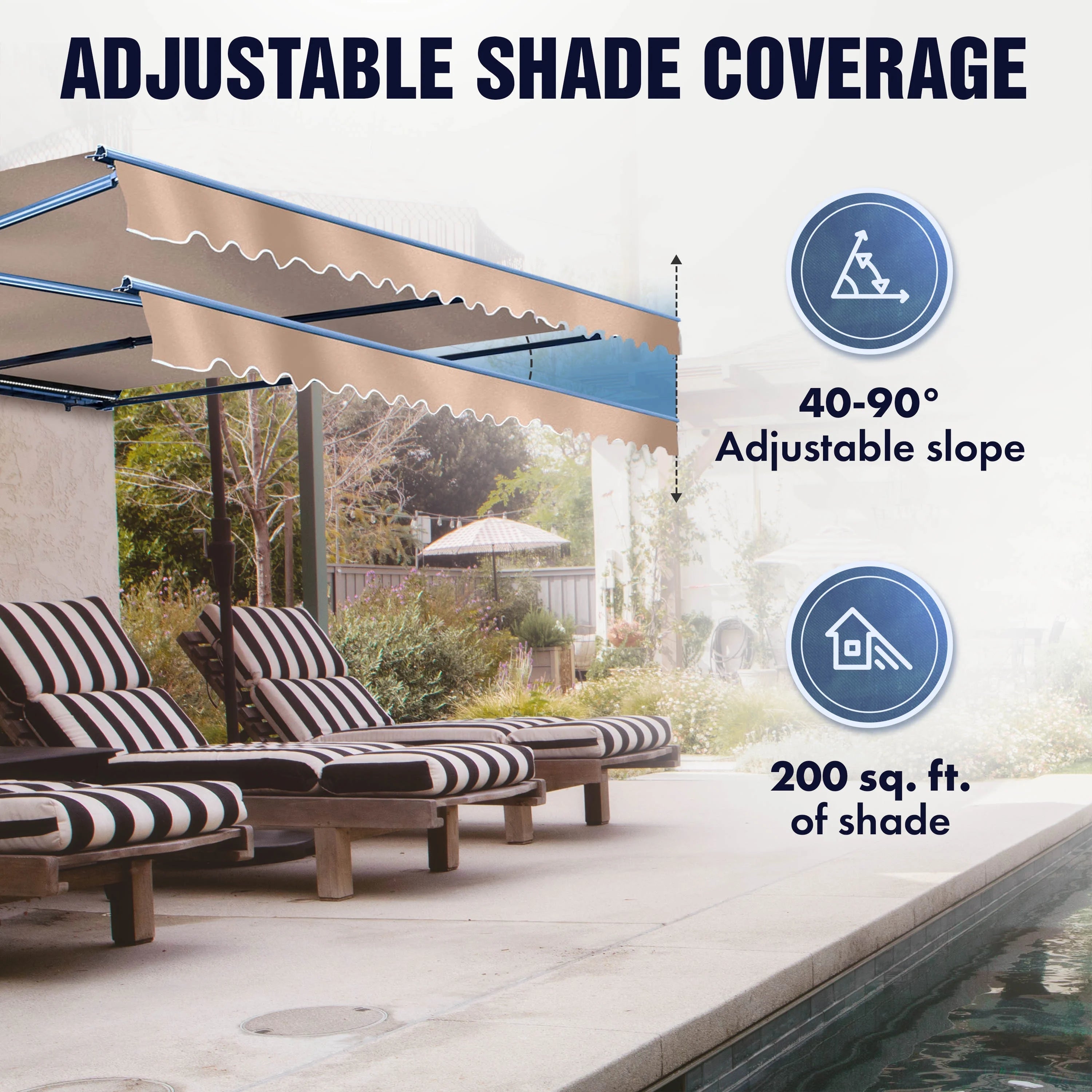 Ivory Motorized Retractable Patio Awning C63682