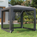 Party Tent with 4 Mesh Sidewalls Anthracite 8.2'x8.2' HDPE H560