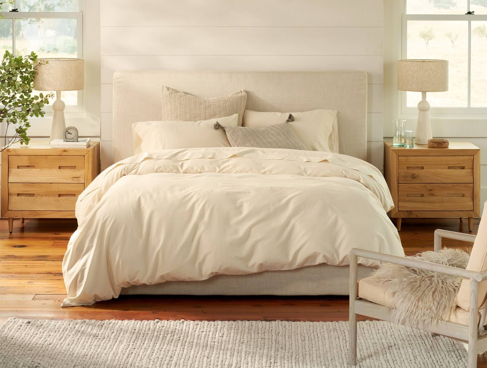 Alpine White Organic Sateen Fitted Sheet, Cal King U615