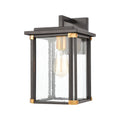 Matte Black 1-Light Sconce with Seedy Glass D108449