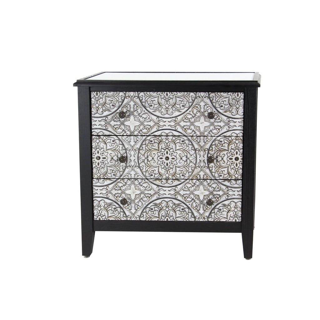 3 Drawer Wood and Iron Cabinet J25950