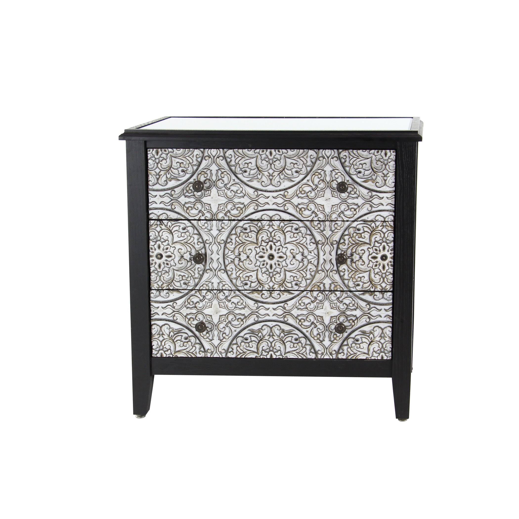 3 Drawer Wood and Iron Cabinet J25950