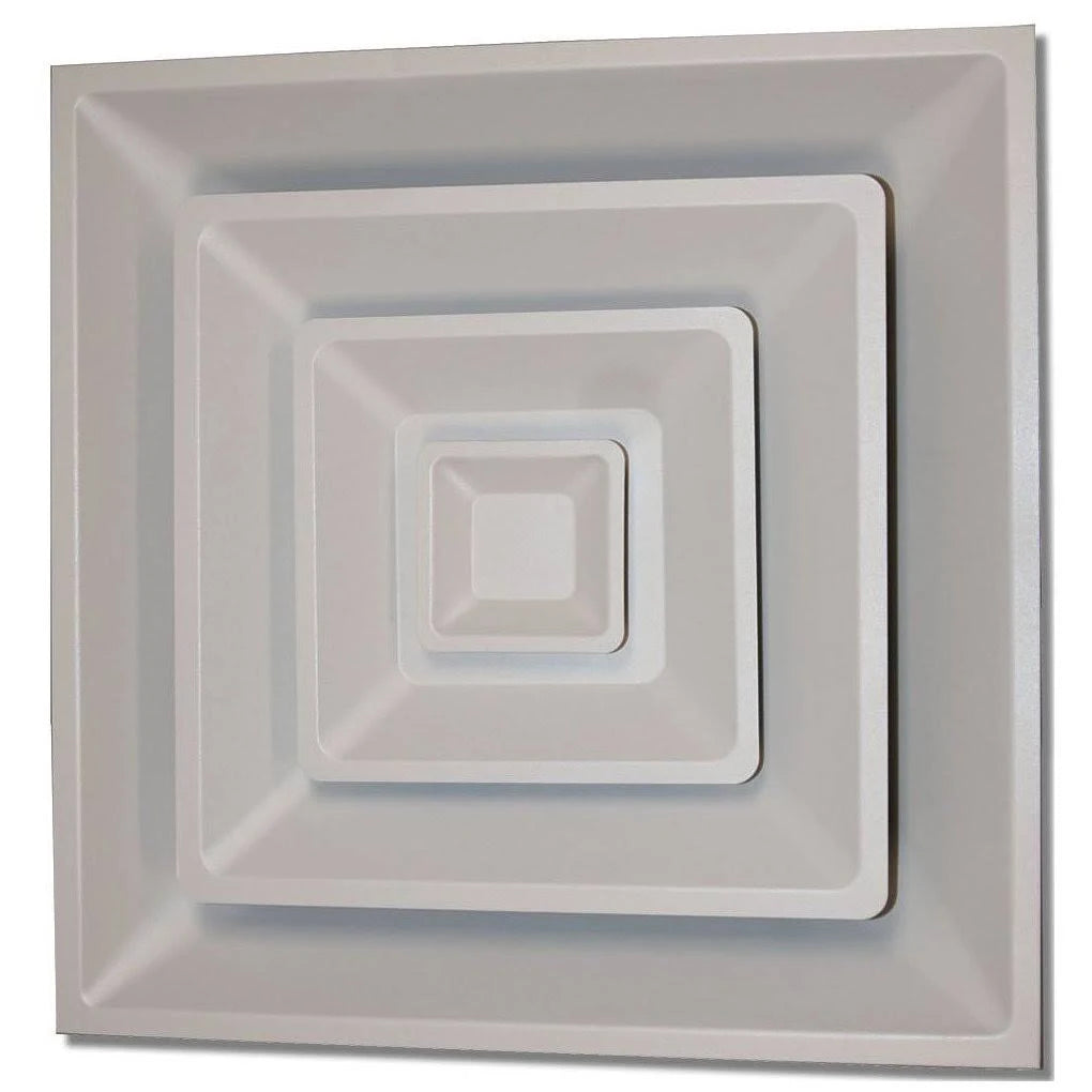 24-inch x 24-inch White Drop Ceiling Air Vent Register with 8-Inch Collar X867326