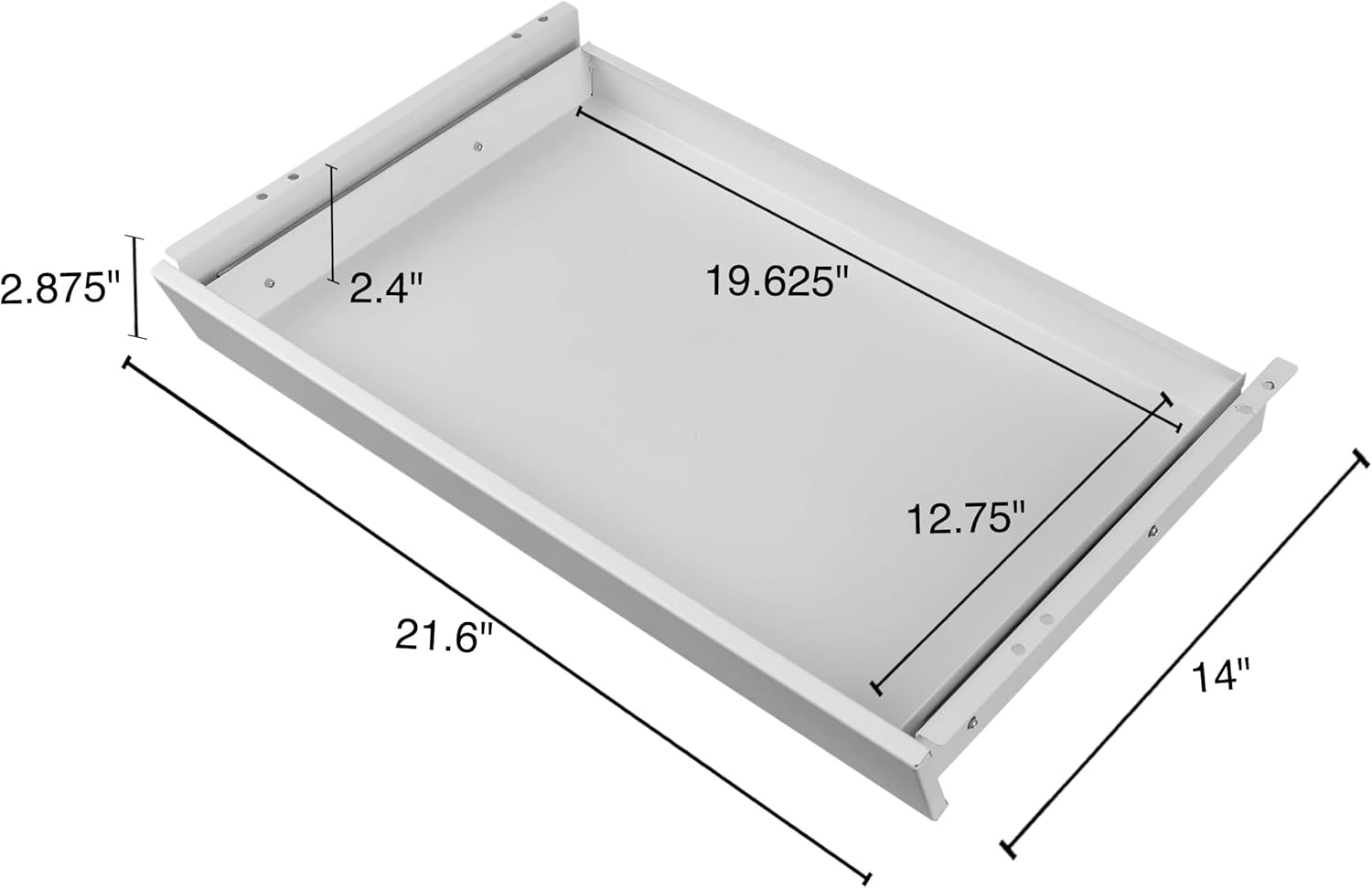 White Sliding Under-Desk Drawer Storage Organizer B60226