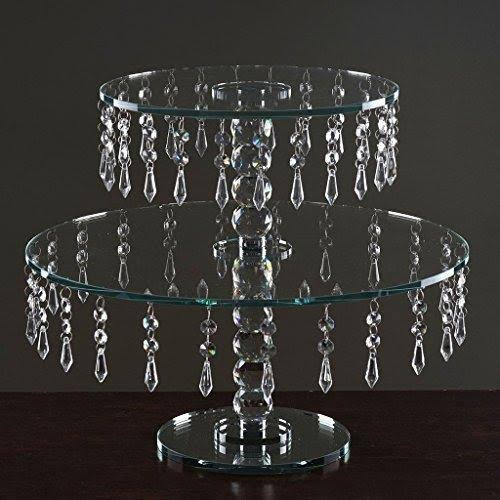 16x22 Round Crystal Glass Wedding Cake Riser Stand A90065