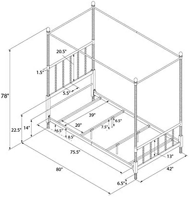 Black Twin Size Metal Canopy Bed Frame F445