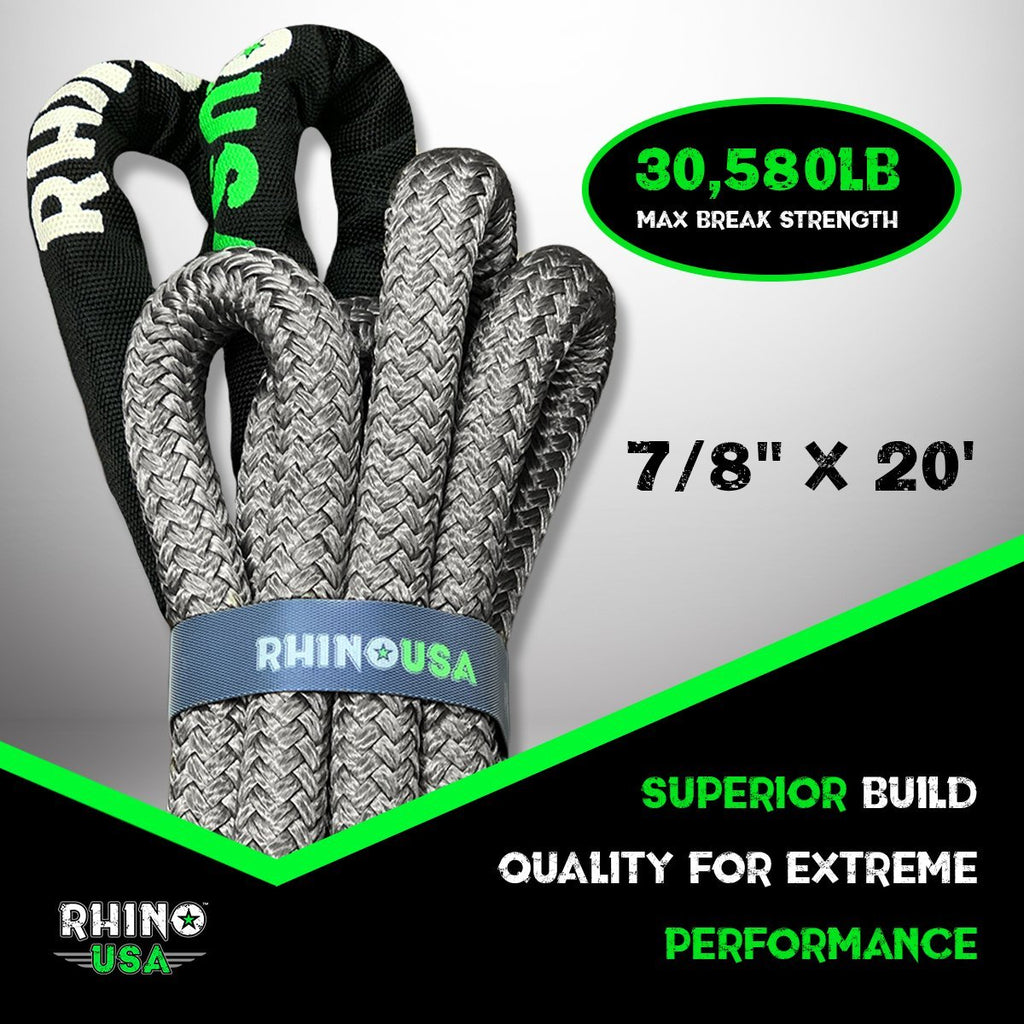 Kinetic Recovery Tow Rope 1in x 30ft Gray J5188