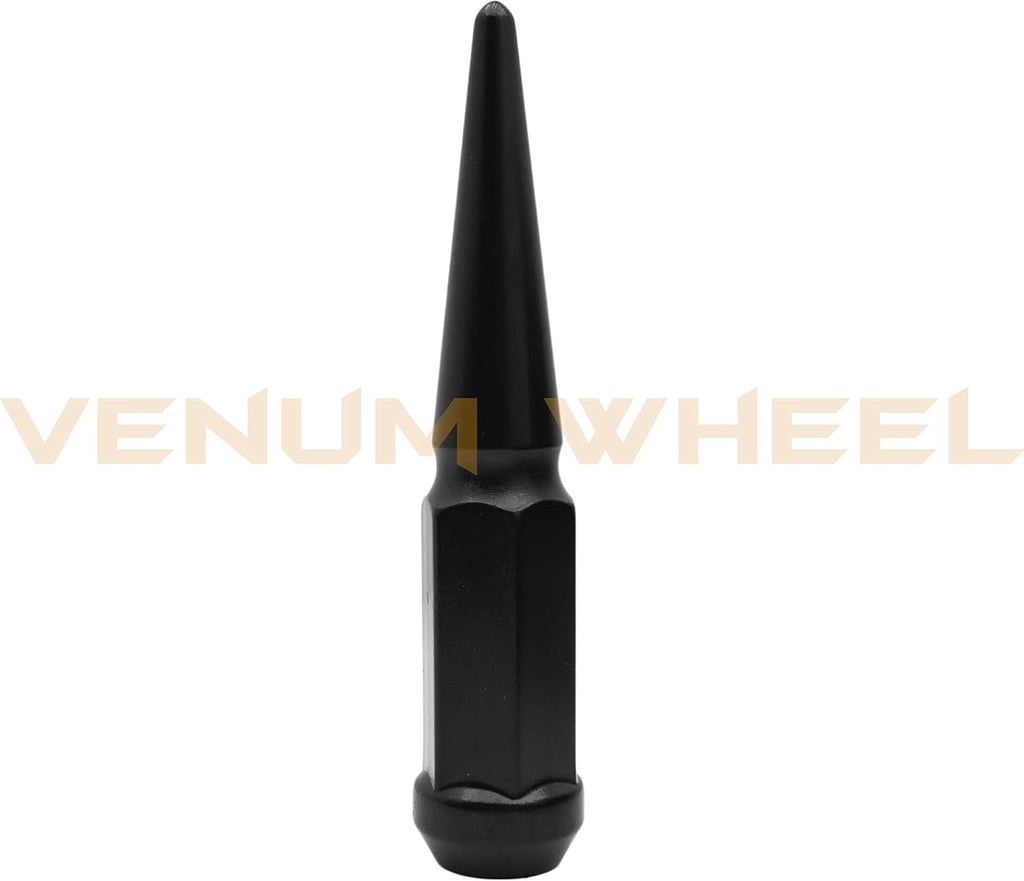 20 Pc Black Solid Spike Metal Lug Nuts with 1 Key D73263