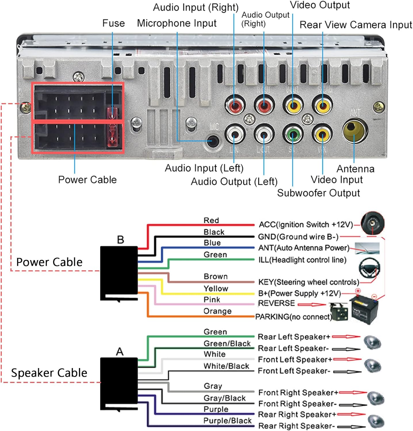 Single Din Car Stereo with Touchscreen Q390