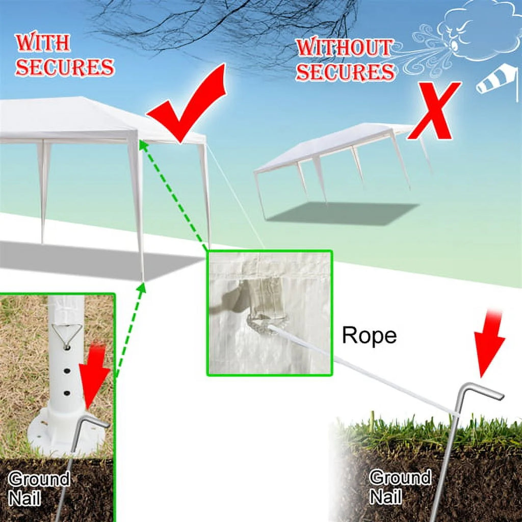 10x30ft White Canopy Tent with 7 Removable Sidewalls P445