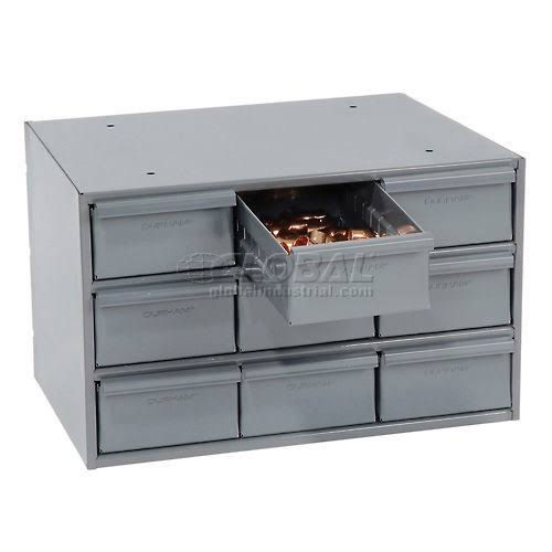 Modular 9 Drawer Steel Storage Cabinet Gray D5073