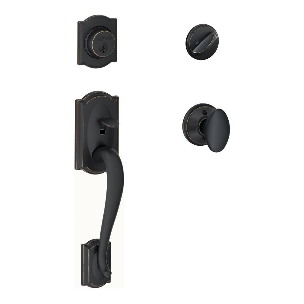 Aged Bronze Front Entry Handleset R549381