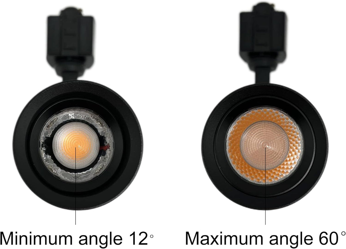 20W Zoom Dimmable LED Track Light Head Black 4000k W740