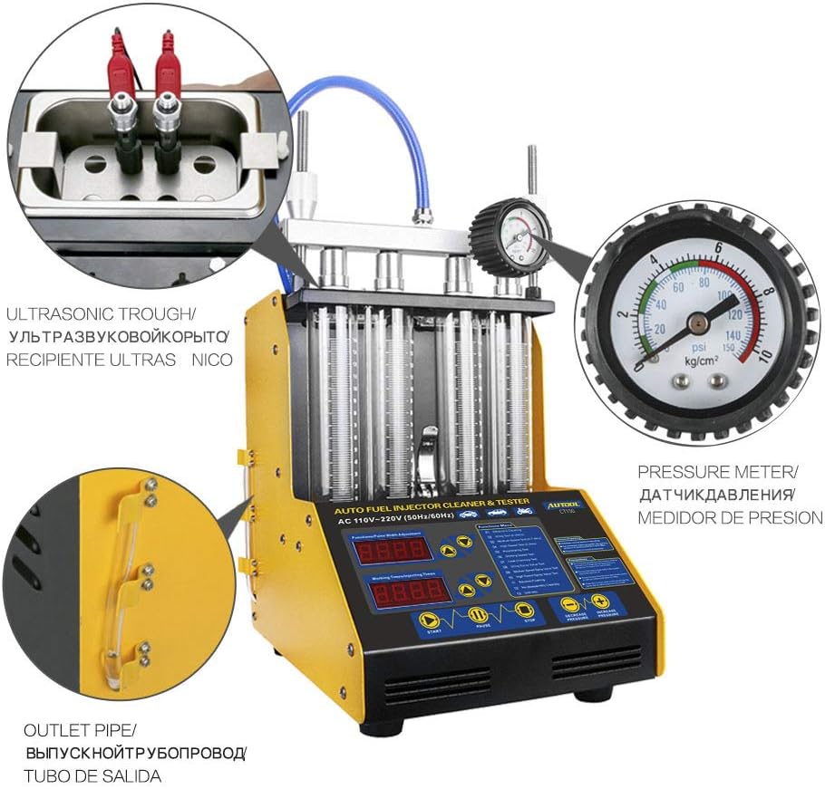 Car Motorcycle Petrol Fuel Injector Cleaner Ultrasonic Cleaner and Injection Tester S263