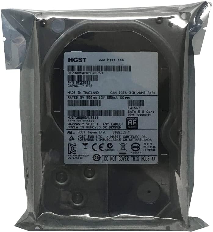 6TB 7200RPM 128MB Cache SATA 6Gb/s 3.5-inch Enterprise Hard Drive Pack of 2 V967265