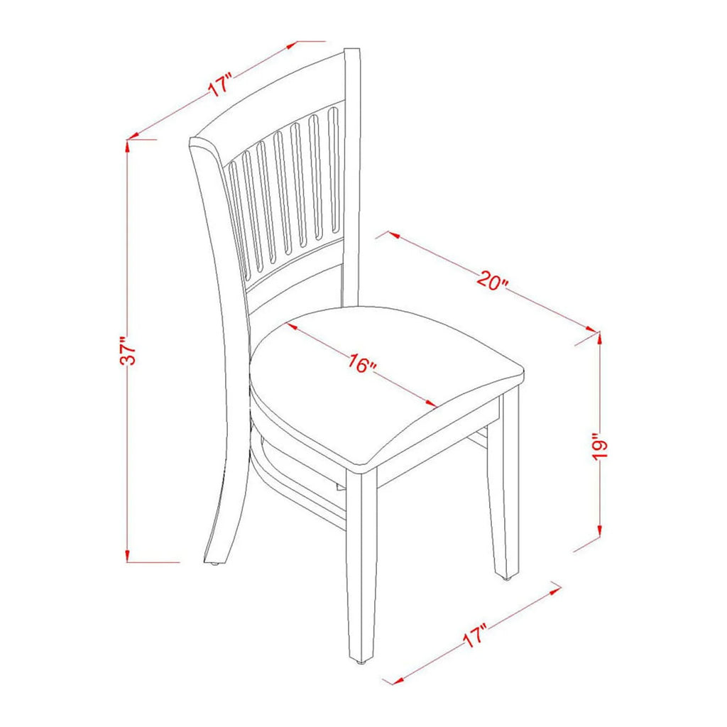 5-piece Wood Dining Set in Black X3612