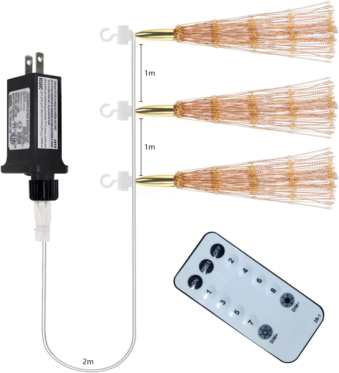 3 Pack 600 LED Plug-in Starburst Lights, Warm White P566