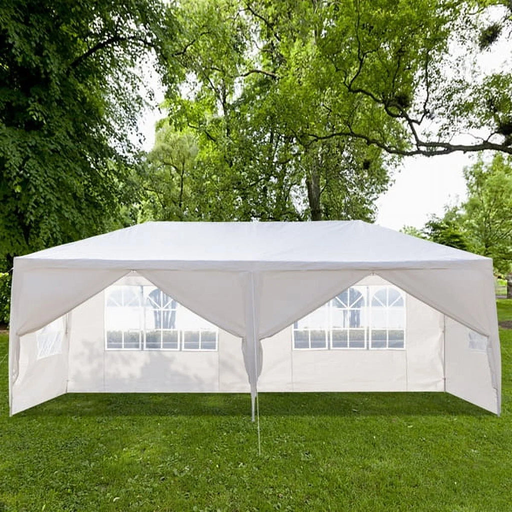 10x30ft White Canopy Tent with 7 Removable Sidewalls P445